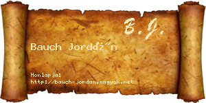 Bauch Jordán névjegykártya